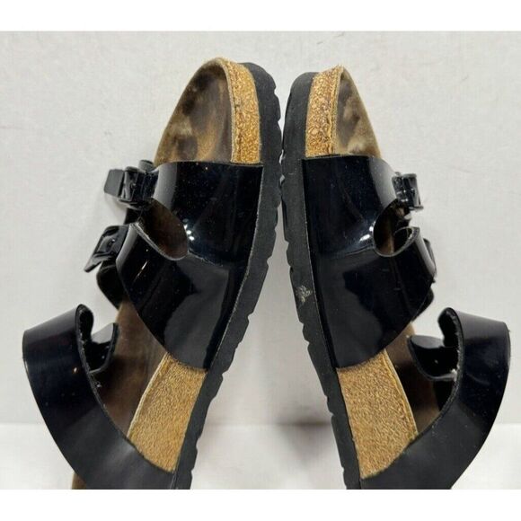 Birkenstock Birkis Florida 3 Straps Sandals Women’s Sz 8 N Black Patent Shoes - Picture 6 of 8